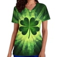 thumbnail image 1 of YUANxueke St Patricks Day Scrub Tops for Women V Neck Holiday Shirts Cute Funny Short Sleeve Casual Nursing Uniform with Pockets, 1 of 5