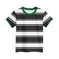 thumbnail image 1 of YUANxueke Striped Shirts for Kids Crew Neck Comfortable Tee Casual Loose Short Sleeve Summer Everyday Basic T-Shirt for Girls Boys, 1 of 4