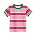 thumbnail image 1 of YUANxueke Striped Shirts for Kids Crew Neck Comfortable Tee Casual Loose Short Sleeve Summer Everyday Basic T-Shirt for Girls Boys, 1 of 4