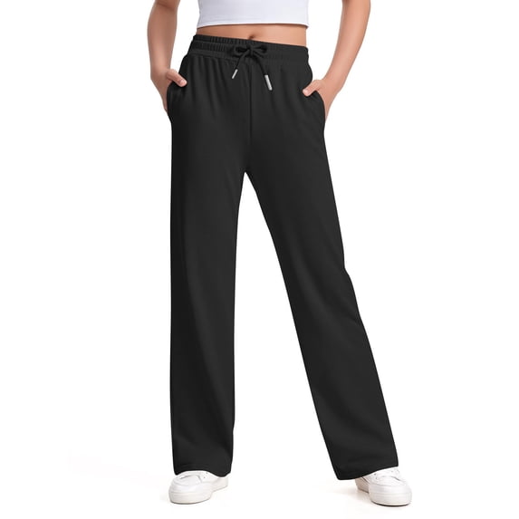 YUANxueke Sweatpants for Girls Drawstring Waist Straight Leg Joggers Casual Comfy Loose Fit Athletic Pants