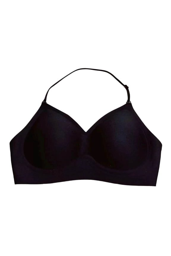 Women's Strappy Bras Halter Bra Seamless Open Back Padded Bras Adjustable Removable Strap Bralette Crop top