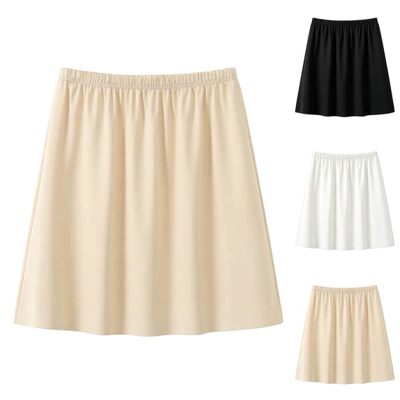 YUANxueke Womens Half Slip Elastic Waist A-Lined Sleep Underskirt Soft Comfy Pajama Skirts