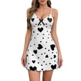 thumbnail image 1 of YUANxueke Womens Printed Chemise Nightgown Sleeveless Deep V Neck Bowknot Trim Cami Sleepdress Casual Slim Fit Nightwear, 1 of 6