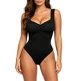 thumbnail image 1 of YUANxueke Womens Sleeveless Jumpsuit V Neck Seamless Tank Top Slimming Ruched Bodysuit Trendy Going Out Tops, 1 of 6
