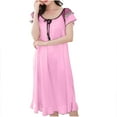 thumbnail image 1 of YUANxueke Womens Trendy Nightgowns Lace Short Sleeve Ruffle Sleepwear Casual V Neck Lightweight Pajama Soft Comfortable Loungewear, 1 of 3