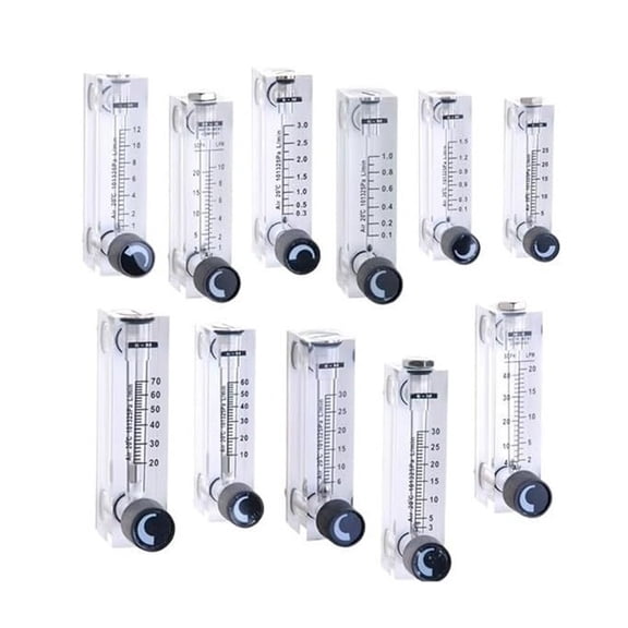 YUASDGCK 1pc Ranges ml/min LPM(Litre Per minute) 1/4" BSPT Female PMMA Gas Flowmeter Air Flow Meter Panel Type Rotameter LZT-6T(0.2-2LPM)
