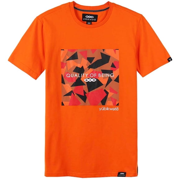 YUBIKWETE 100% Cotton Men's Solid Color T-Shirt with Stylish Logo Simple Look Tee