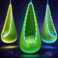 thumbnail image 1 of YUBIKWETE Light Up Kids Pod Swing Seat With LED Lights Green Nylon Hanging Hammock Chair Indoor Outdoor, 1 of 6