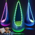 thumbnail image 1 of YUBIKWETE Light Up Kids Pod Swing Seat With LED Lights Blue Nylon Hanging Hammock Chair Indoor Outdoor, 1 of 6