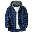 thumbnail image 1 of YUBIKWETE Men's & Big Men's Long Sleeve Plaid Flannel Hooded Shirt, Sizes S-3XL, 1 of 6