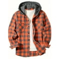 thumbnail image 1 of YUBIKWETE Men's & Big Men's Long Sleeve Plaid Flannel Hooded Shirt, Sizes S-3XL, 1 of 6