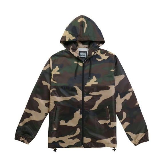 YUBIKWETE Men's Full Zip Camo Windbreaker Jacket, Sizes S-3XL