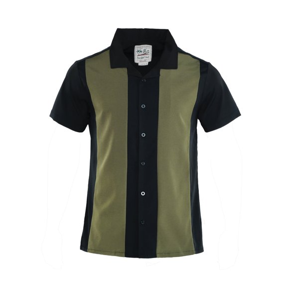 YUBIKWETE Men's Two Tone Retro Button Down Bowling Shirts