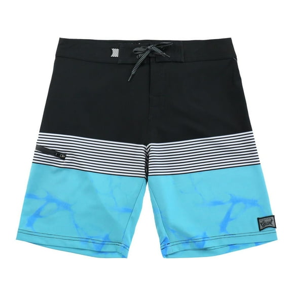 YUBIKWETE Polyester Spandex Men's Swim Trunks No Liner Quick Dry Board Shorts Zipper Pocket 10" Inseam