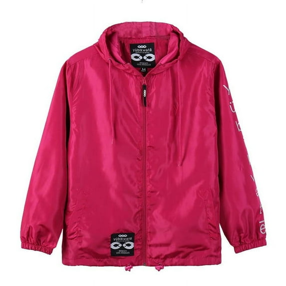 YUBIKWETE Solid Color Polyester Men's Coat Long Sleeves Windbreaker Waterproof Hoodie Jacket