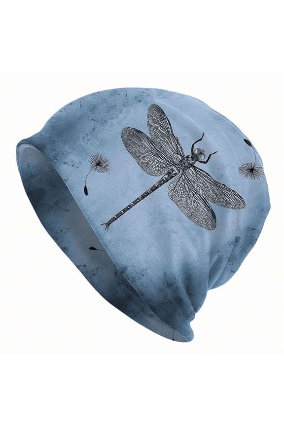 Women's Slouchy Beanie Dragonfly Print Skull Cap Soft Lightweight Chemo Hat Cancer Headwear