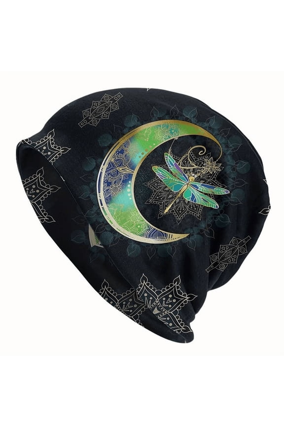 Women's Slouchy Beanie Dragonfly Print Skull Cap Soft Lightweight Chemo Hat Cancer Headwear