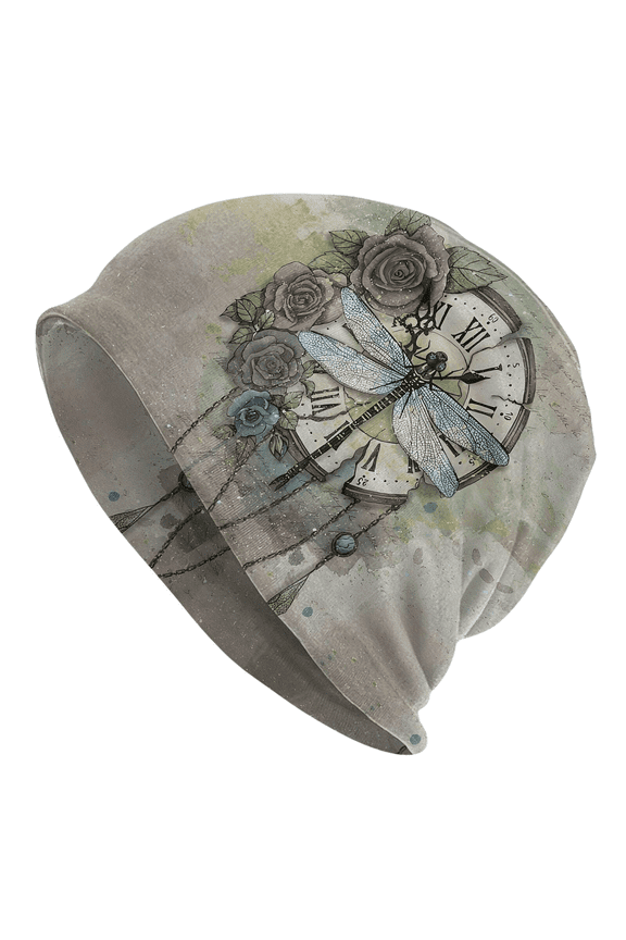 Women's Slouchy Beanie Dragonfly Print Skull Cap Soft Lightweight Chemo Hat Cancer Headwear