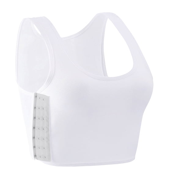 YUBNLVAE Chest Binder Tank Top Breathable Comfortable and Soft Slim Fit Trans Vest Tops Tomboy Lesbian,White,4XL