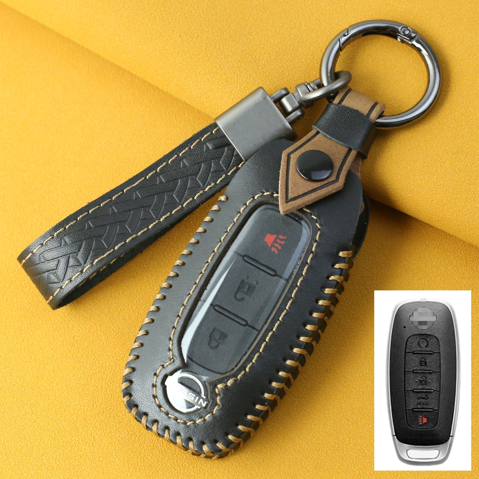 YUBOMT Key Fob Cover for Nissan 2023 2024 Smart Key 3/4/5 Buttons