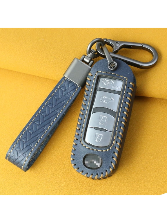for Mazda Key Fob Cover,Genuine Leather Key Case with Keychain for Mazda 2 3 6 CX3 CX4 CX5 CX7 CX9 Atenza Axela MX5 Miata Accessories,Blue
