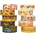 thumbnail image 1 of YUBX 10 Rolls Autumn Harvest Washi Tape Set Orange Floral Decorative Fall Leaves Masking Tapes, 1 of 9