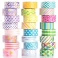 thumbnail image 1 of YUBX 24 Rolls Cute Washi Tape Set Basic Patterns Skinny Masking Decorative Tapes, 1 of 8