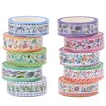 thumbnail image 1 of YUBX Embroidered Pattern Washi Tape Set 10 Rolls Lace Arts Decorative Tapes, 1 of 9