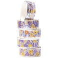 thumbnail image 1 of YUBX Flower Patterns PET Tape Set 5 Rolls Floral Arts Decorative Tapes - Purple Blossoms, 1 of 9