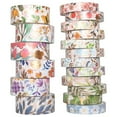 thumbnail image 1 of YUBX Flowers Washi Tape Set 18 Rolls Floral Skinny Gold Decorative Tapes, 1 of 9