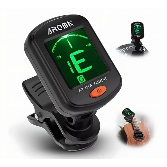 YUCHANG LCD Clip On Chromatic Acoustic Electric Guitar Bass Ukulele Banjo Violin Tuner