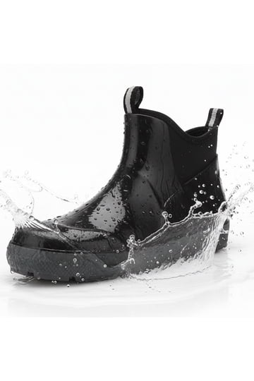Men\'s Black Waterproof Fishing Rubber High Traction Non-Slip Ankle Rain Boots HISEA, Men main image 4