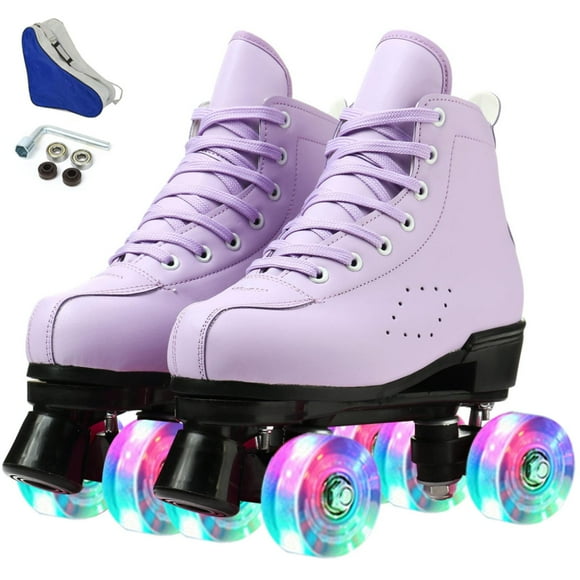 YUCHANG Roller Skates for Women Girls with flashing wheels,Purple 45