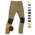 thumbnail image 1 of YUCOLEN Men's Fleece Lined Ski Snow Pants Water Resistant Winter Outdoor Pants with 4 Zip PocketsKhaki 34, 1 of 7