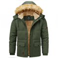thumbnail image 1 of YUCOLEN Men's Winter Warm Fleece Lined Jacket Water Repellent Windproof Thicken Parka Coat with Hood Army Green M, 1 of 6