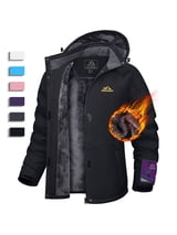 YUCOLEN Women's High-performance Snow Ski Jacket Fleece Lined Warm Waterproof Windbreaker Insulated Winter Coats with Hood Black M