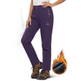 thumbnail image 1 of YUCOLEN Women's Waterproof Fleece Lined Snow Ski Pants Winter Warm Softshell Insulated Outdoor Hiking Pants Dark Purple M, 1 of 6