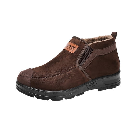 YUDAI Men's winter and autumn cotton boots, fashionable and warm, light and durable, anti-slip sole, thick fur, the best gift for your loved one