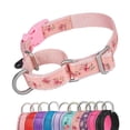 thumbnail image 1 of YUDOTE Martingale Dog Collars Escape-proof Anti-pull with Safety Quick Release Buckle for Narrow Head Canines Ease Walking,Medium,Floral-Pink, 1 of 9