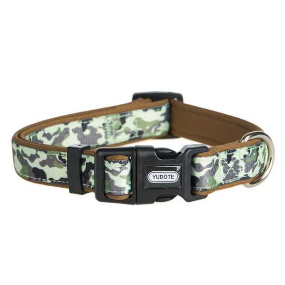 YUDOTE Neoprene Padded Classic Camo Dog Collars Medium,Green