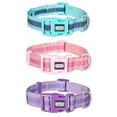 thumbnail image 1 of YUDOTE Reflective Dog Collars Large with Soft Two-Tone Webbing,Pink,Blue,Purple 3 Packs, 1 of 9