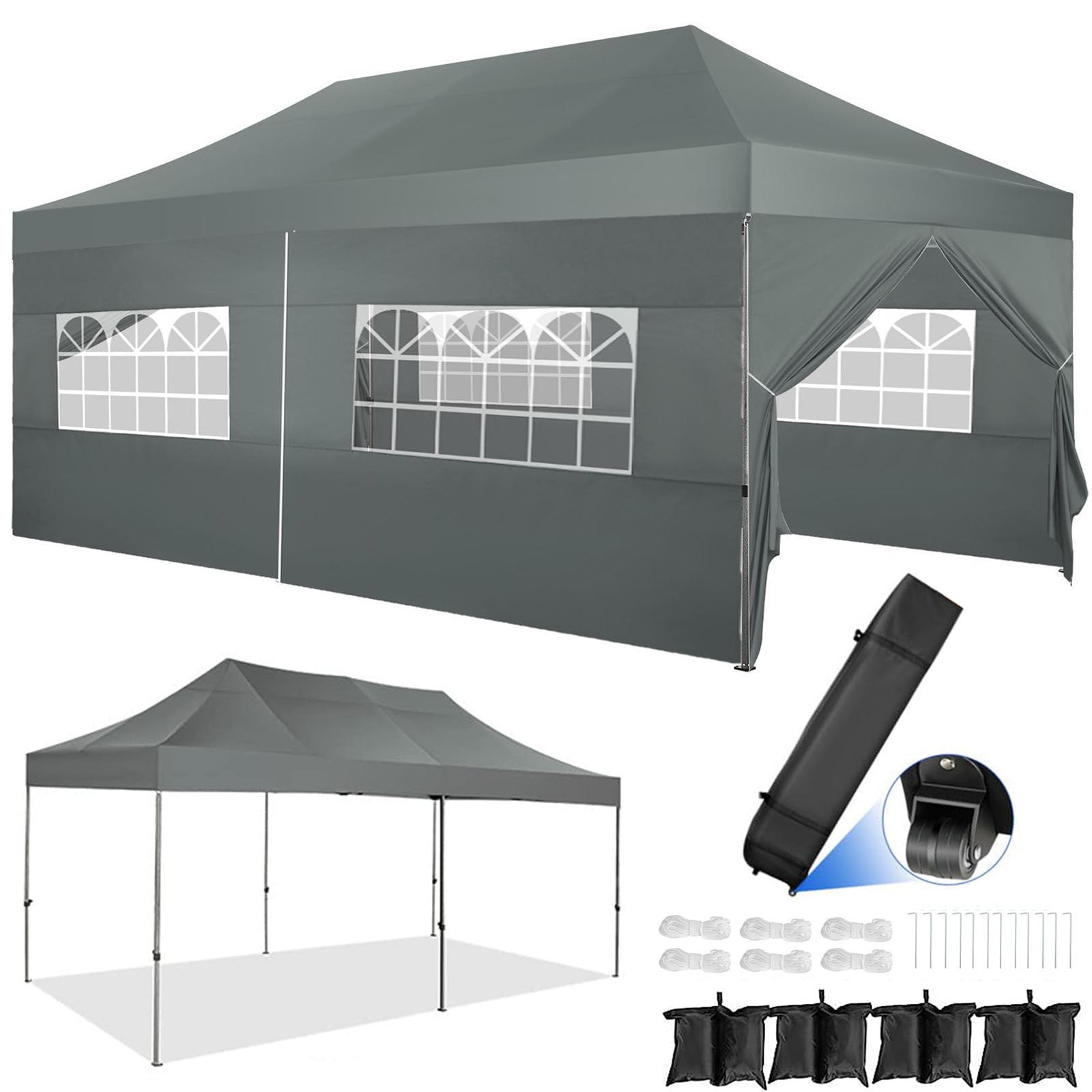 YUEBO Canopy 10' x 20' Pop Up Canopy Tent Heavy Duty Waterproof