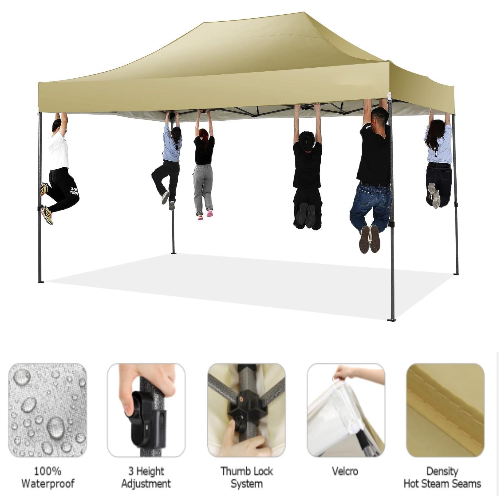 YUEBO 10x15 Heavy Duty Pop up Canopy Tent with 4 Sidewalls,Outdoor