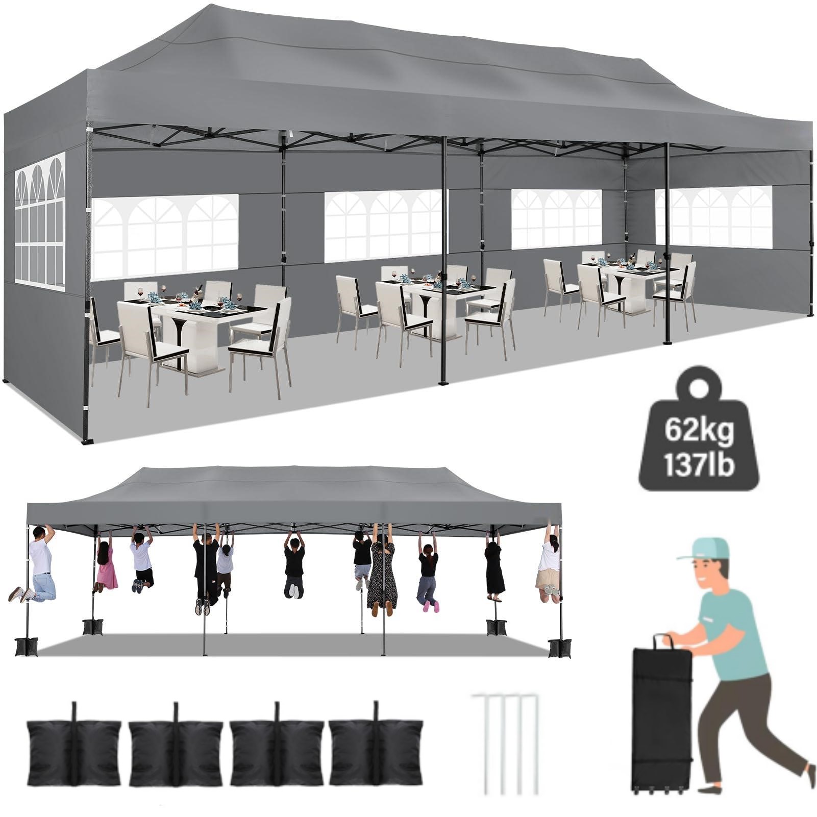 Walsunny Carport 12x20 Heavy Duty Carport Canopy with Rollup Windows