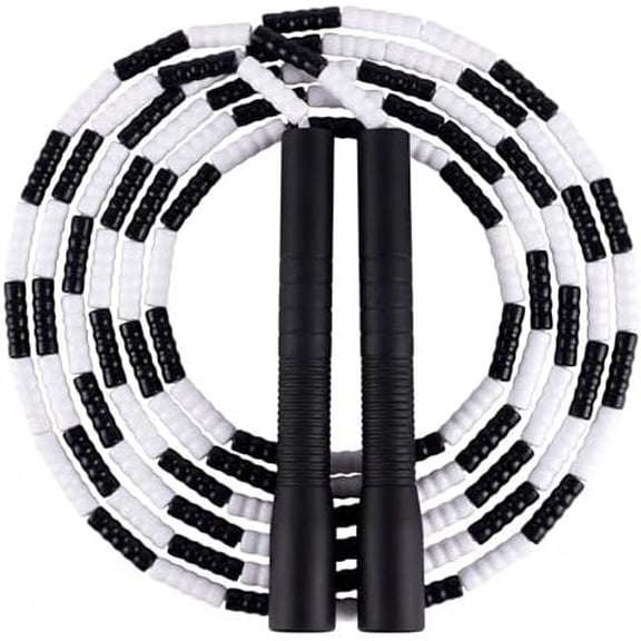 YUEDONG Soft Beaded Jump Rope - World Champion Luke Boon Recommended, Adjustable Tangle-Free, Pain-Free TPU Beads & Anti-Slip Long Handles, Fitness Workout for Adults Kids with Carry Bag