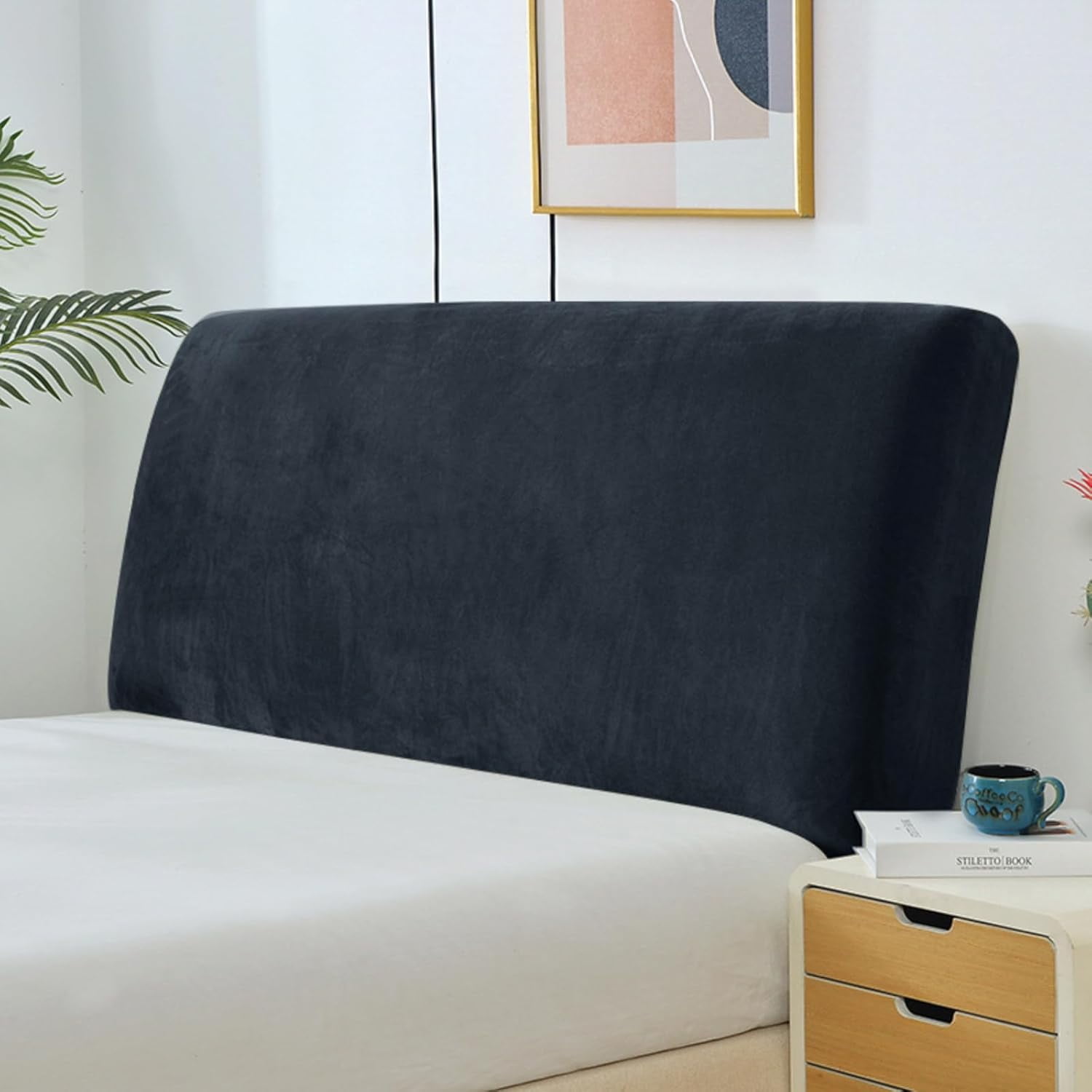 YUEDS Velvet Bed Headboard Slipcover for Queen Full Cal King Size ...
