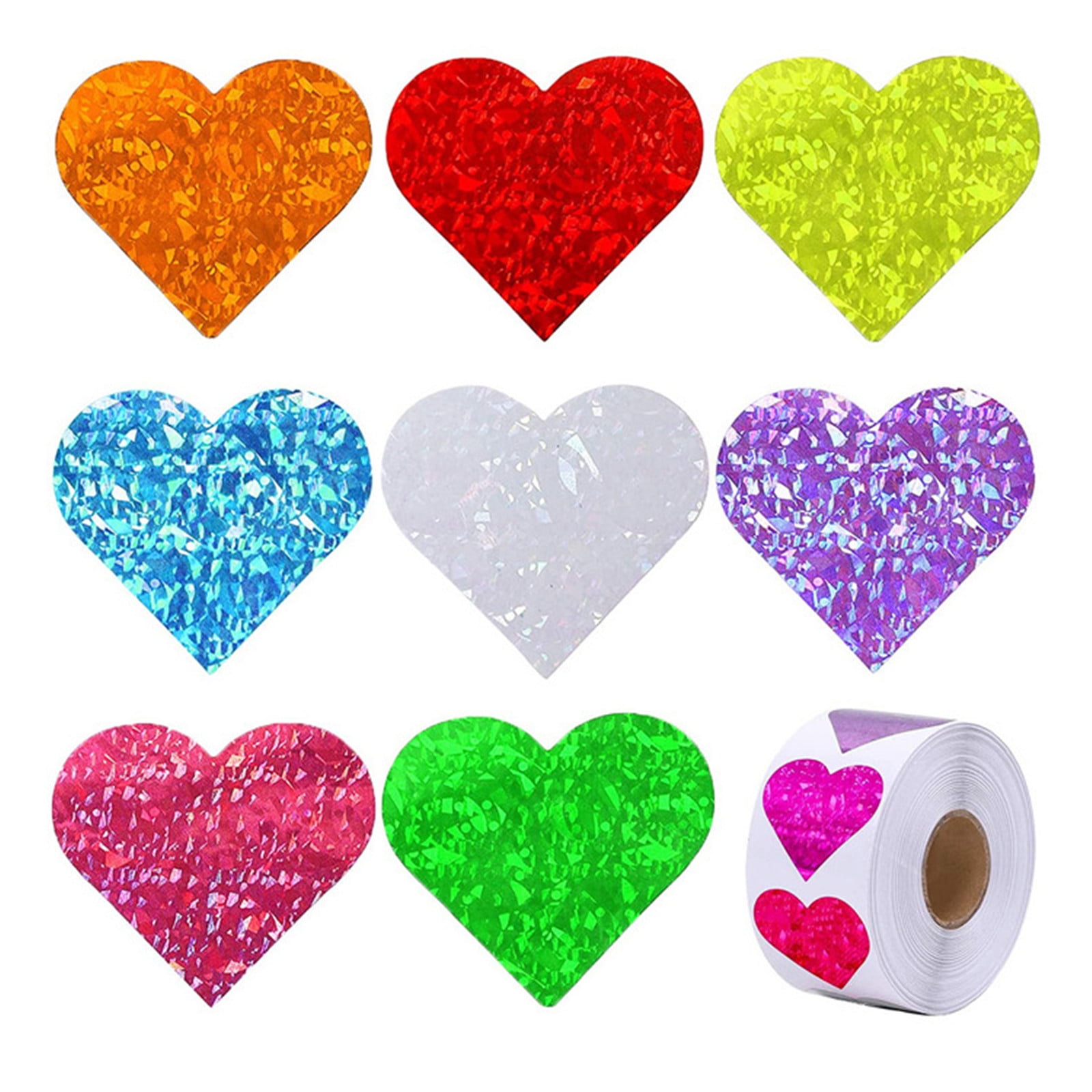500 Pcs Heart Valentine's Stickers Roll - Glitter & Laser Cut Love Stickers For Crafts, Gifts, Decor - View #10
