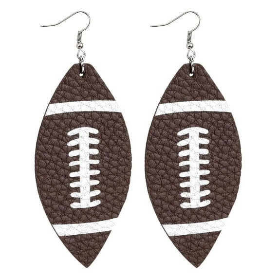 YUEHAO Accessories Earrings Football Basketball Volleyball Double Sided Printing Leather Earrings Women's Sports Earrings F