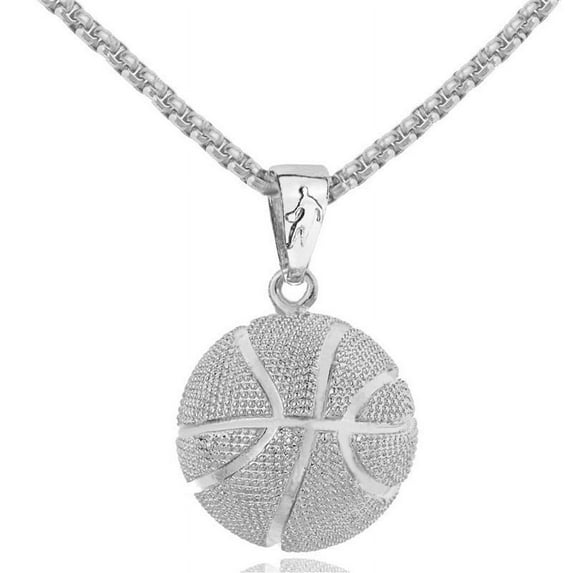 YUEHAO Accessories Necklaces Pendants Basketball Necklace Women Men Stainless Steel Chain Necklace Silver