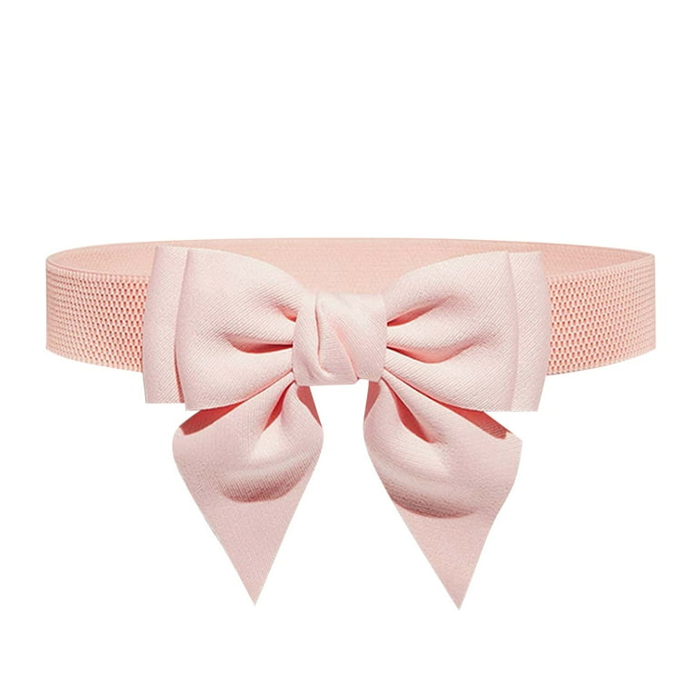 YUEHAO Accessories Women Cute Bow Wide Elastic Waist Belt Adorable